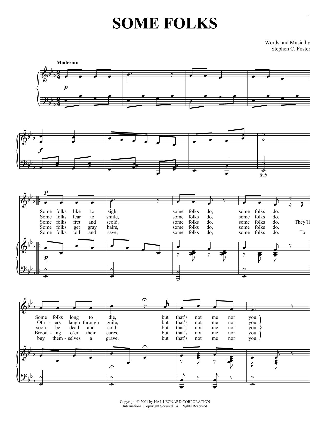 Produktgalerie: Seite 1 von 1 Some Folks, Stephen C. Foster, Gesang, Klavier