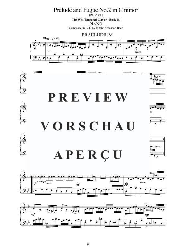 Product gallery: Page 10 of 11 The Well Tempered Clavier Book II - 24 Preludes and Fugues, , Solo Piano