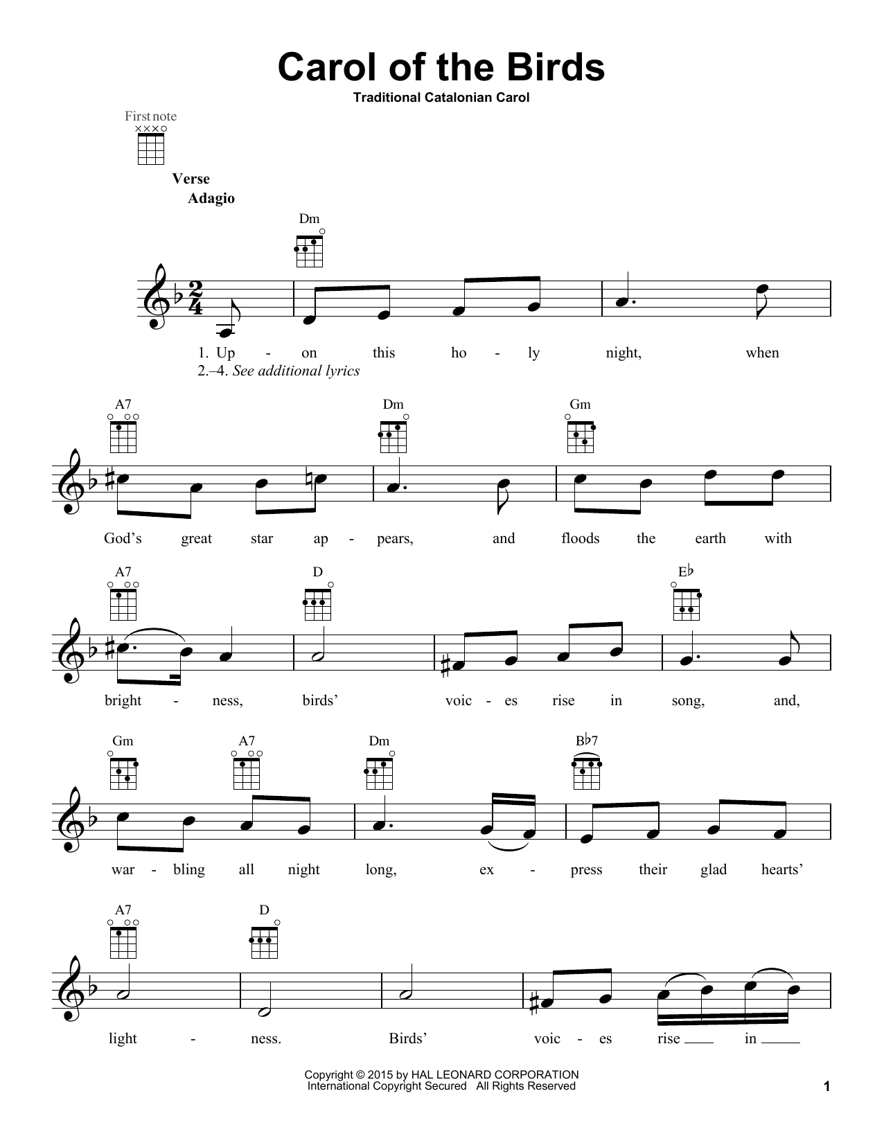 Product gallery: Page 1 of 1 Carol Of The Birds, Traditional Catalonian Carol