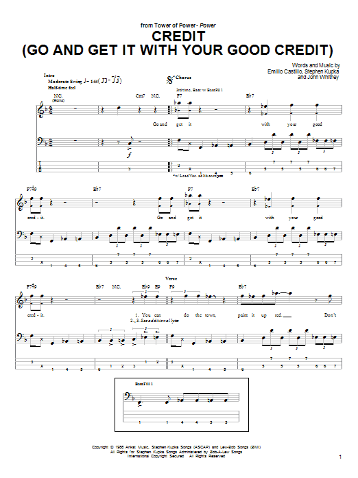 Produktgalerie: Seite 1 von 1 Credit (Go And Get It With Your Good Credit), Tower Of Power, E-Bass
