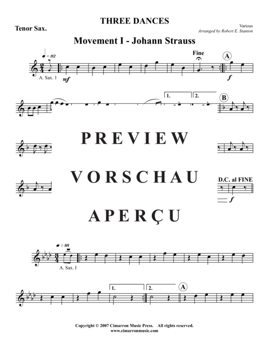 Product gallery: Page 11 of 12 Drei Tänze , , (Saxophone quartet SATB)