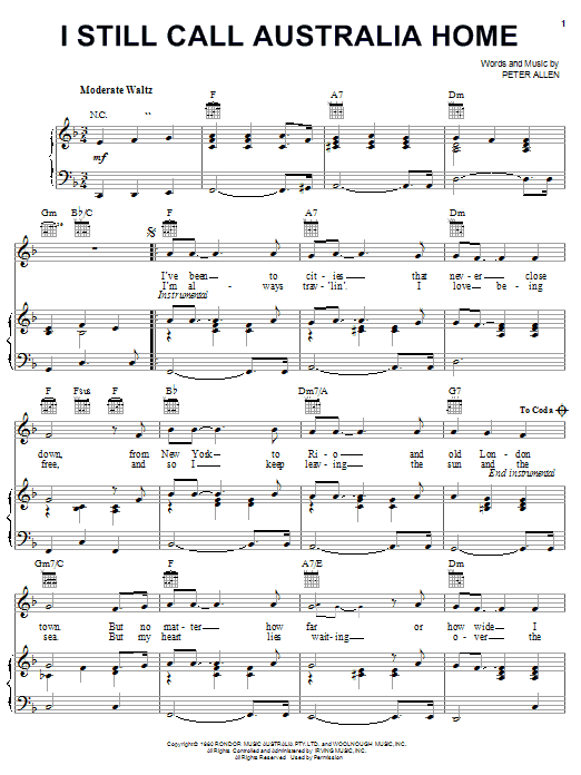 Produktbild zu: I Still Call Australia Home (from The Boy From Oz)