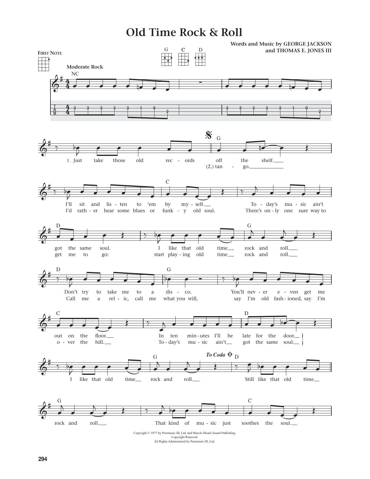 Produktgalerie: Seite 1 von 1 Old Time Rock & Roll (from The Daily Ukulele) (arr. Jim Beloff), Bob Seger, Ukulele