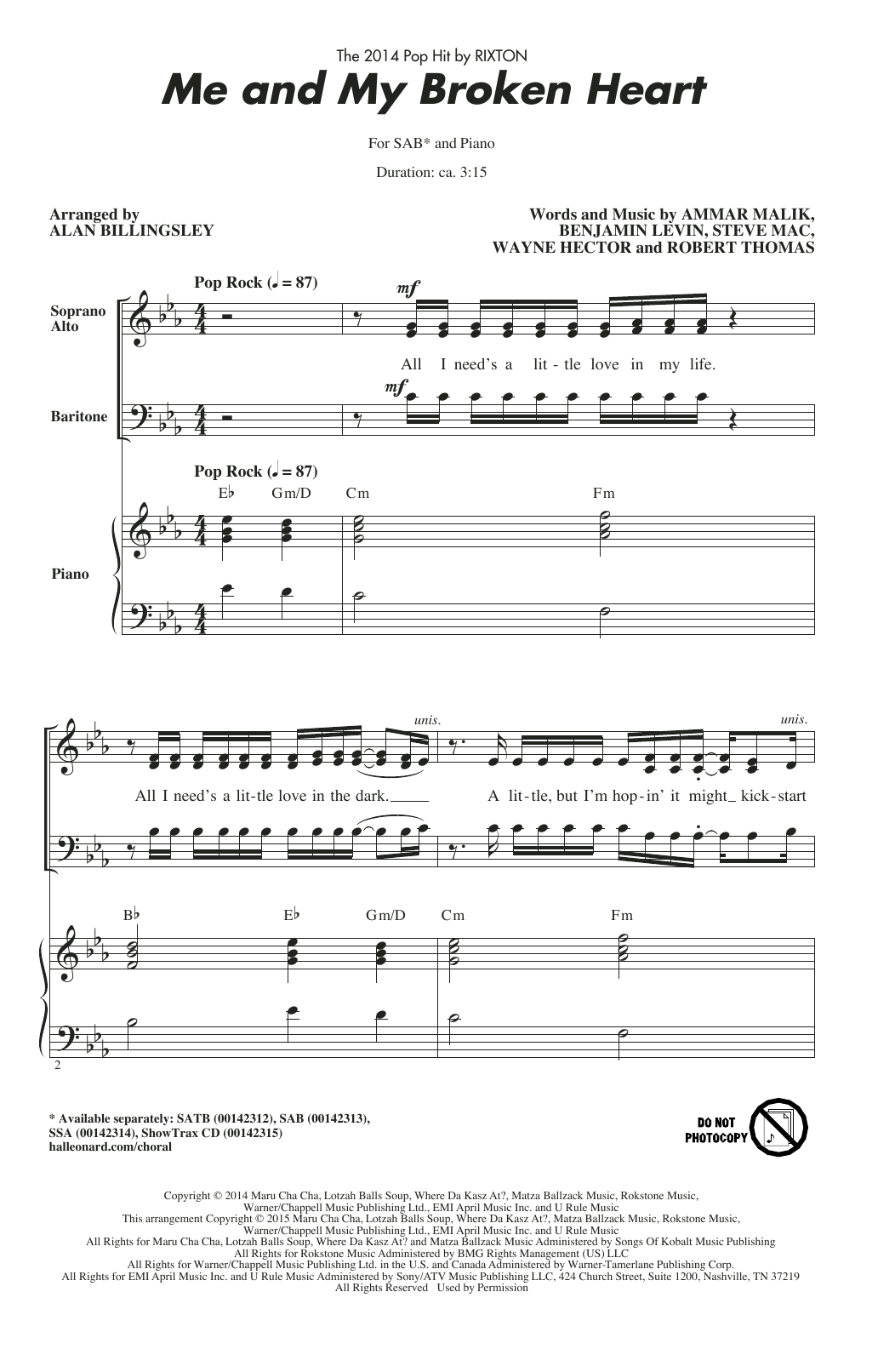 Produktgalerie: Seite 1 von 1 Me And My Broken Heart, Alan Billingsley, Chor