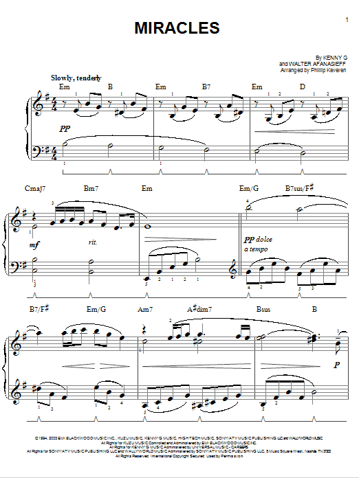 Product gallery: Page 1 of 1 Miracles (arr. Phillip Keveren), Kenny G