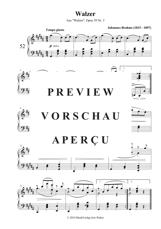 Walzer op. 39/3 