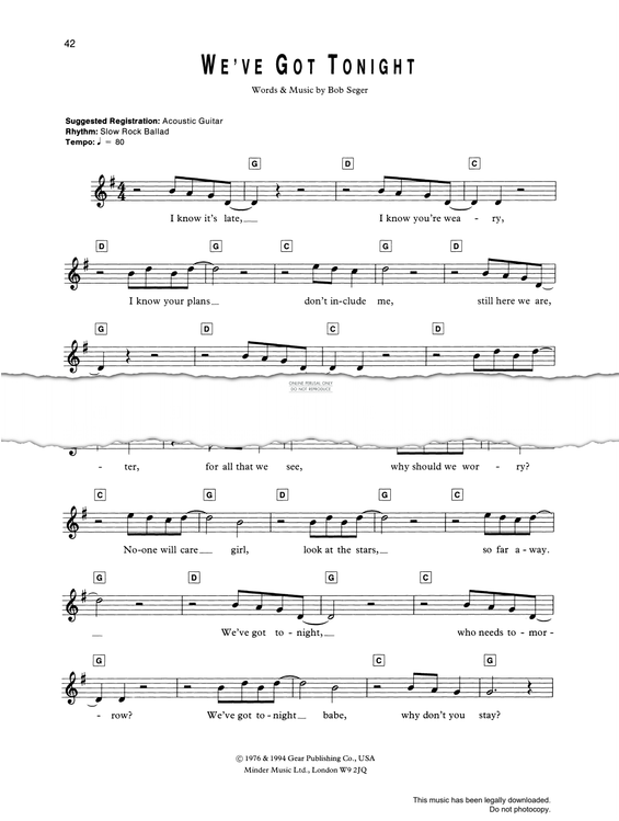 gallery: We've Got Tonight, Bob Seger, Gesang, Gitarre, Keyboard