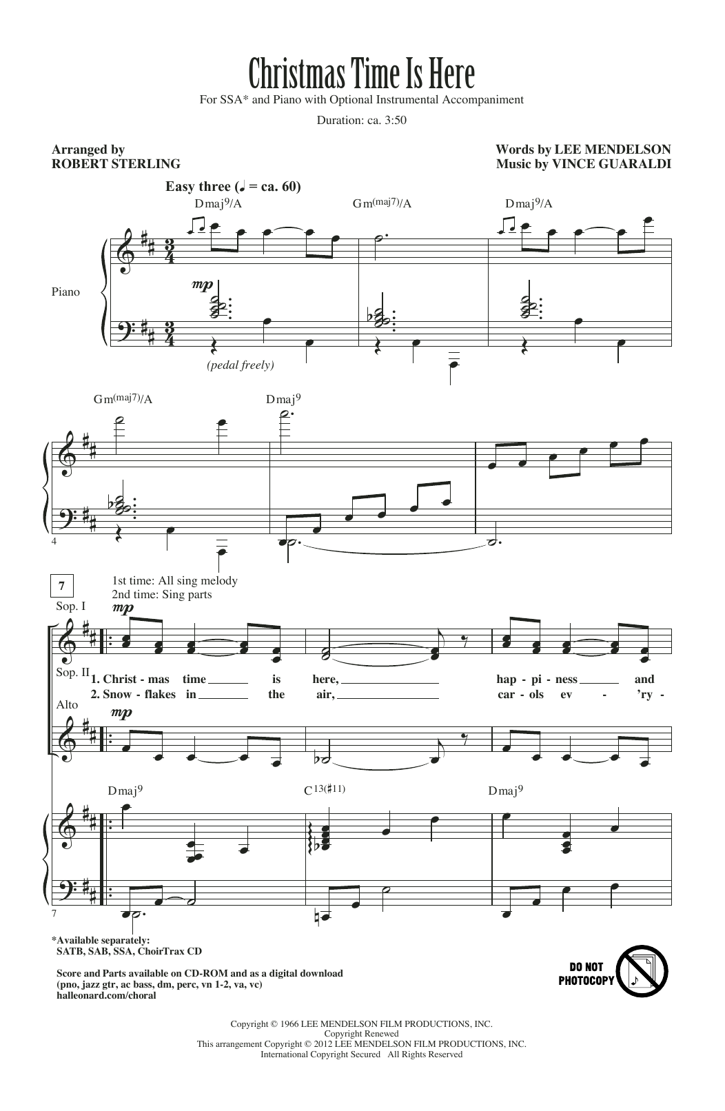 Product gallery: Page 1 of 1 Christmas Time Is Here (arr. Robert Sterling), Vince Guaraldi