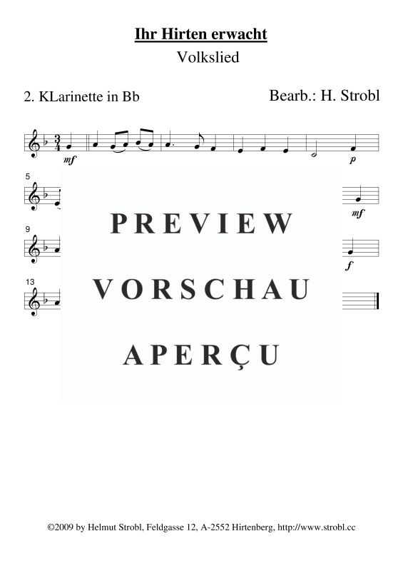 gallery: Ihr Hirten erwacht, , Klarinettenquartett