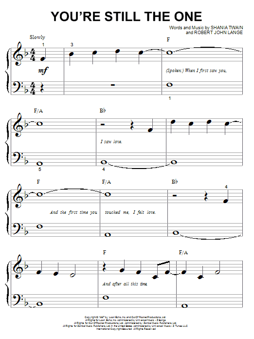 Produktgalerie: Seite 1 von 1 You're Still The One, Shania Twain, Klavier