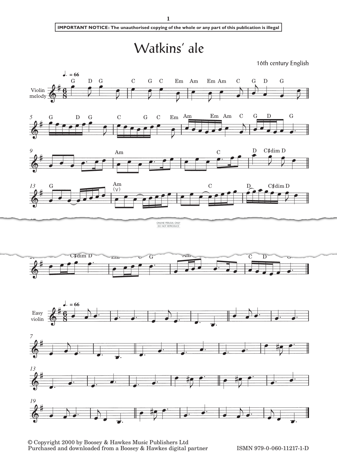 Produktgalerie: Seite 1 von 1 Watkins' Ale, English Traditional, Gitarre, Klavier, Violine