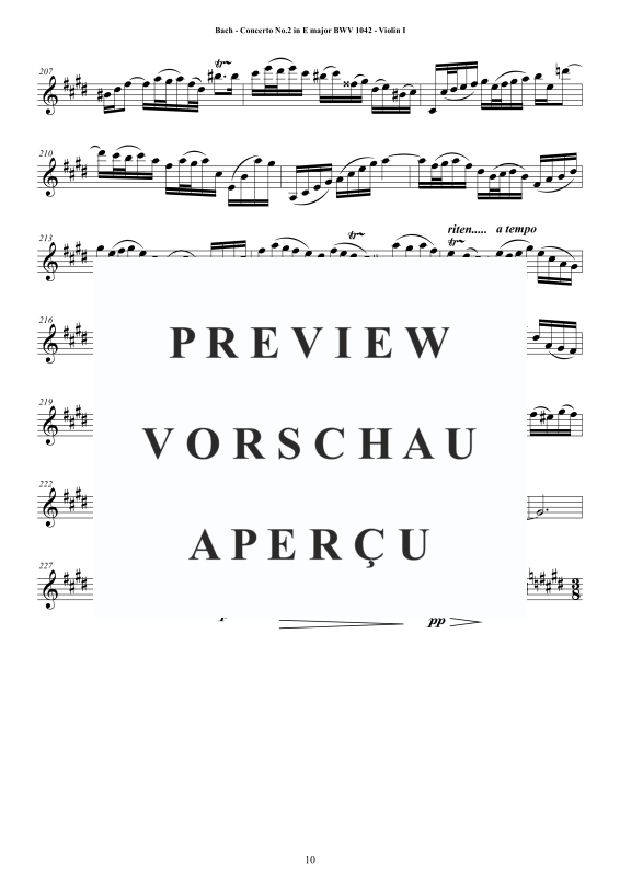 Product gallery: Page 11 of 11 Concerto No.2 in E-Dur BWV 1042, , String Quartet - Individual Parts