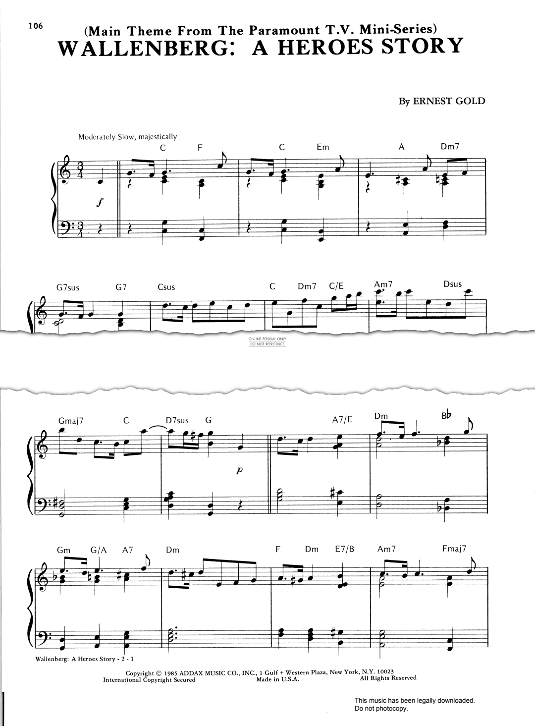 Produktbild zu: Main Theme from 'Wallenberg' (A Heroes Story)