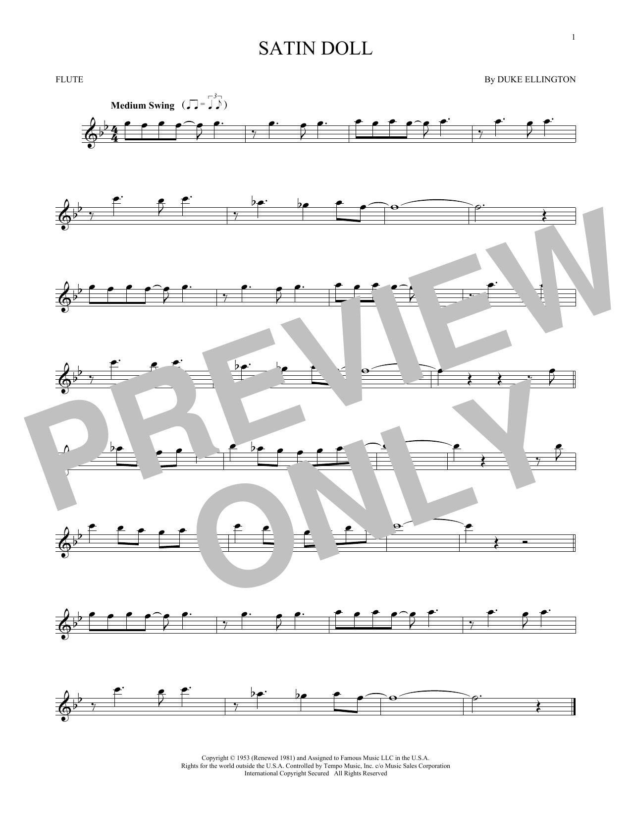 Product gallery: Page 1 of 1 Satin Doll, Duke Ellington