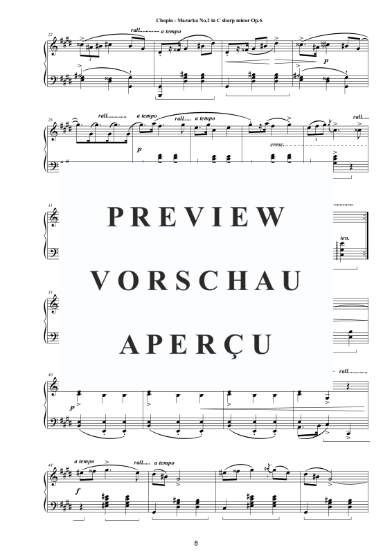 Produktgalerie: Seite 9 von 11 4 Mazurkas Op. 6 für Klavier - Vollständige Partituren, , Klavier Solo