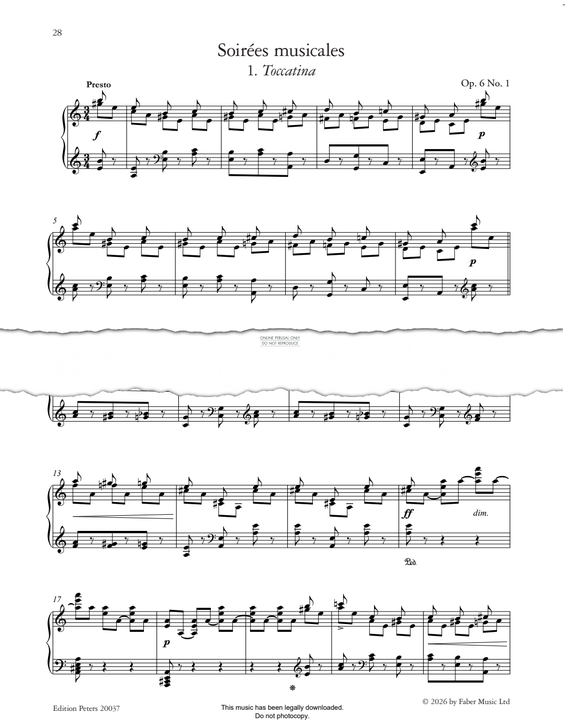 Produktgalerie: Seite 1 von 1 Toccatina (from Soirées musicales, Op. 6, No.1), Clara Schumann, Klavier