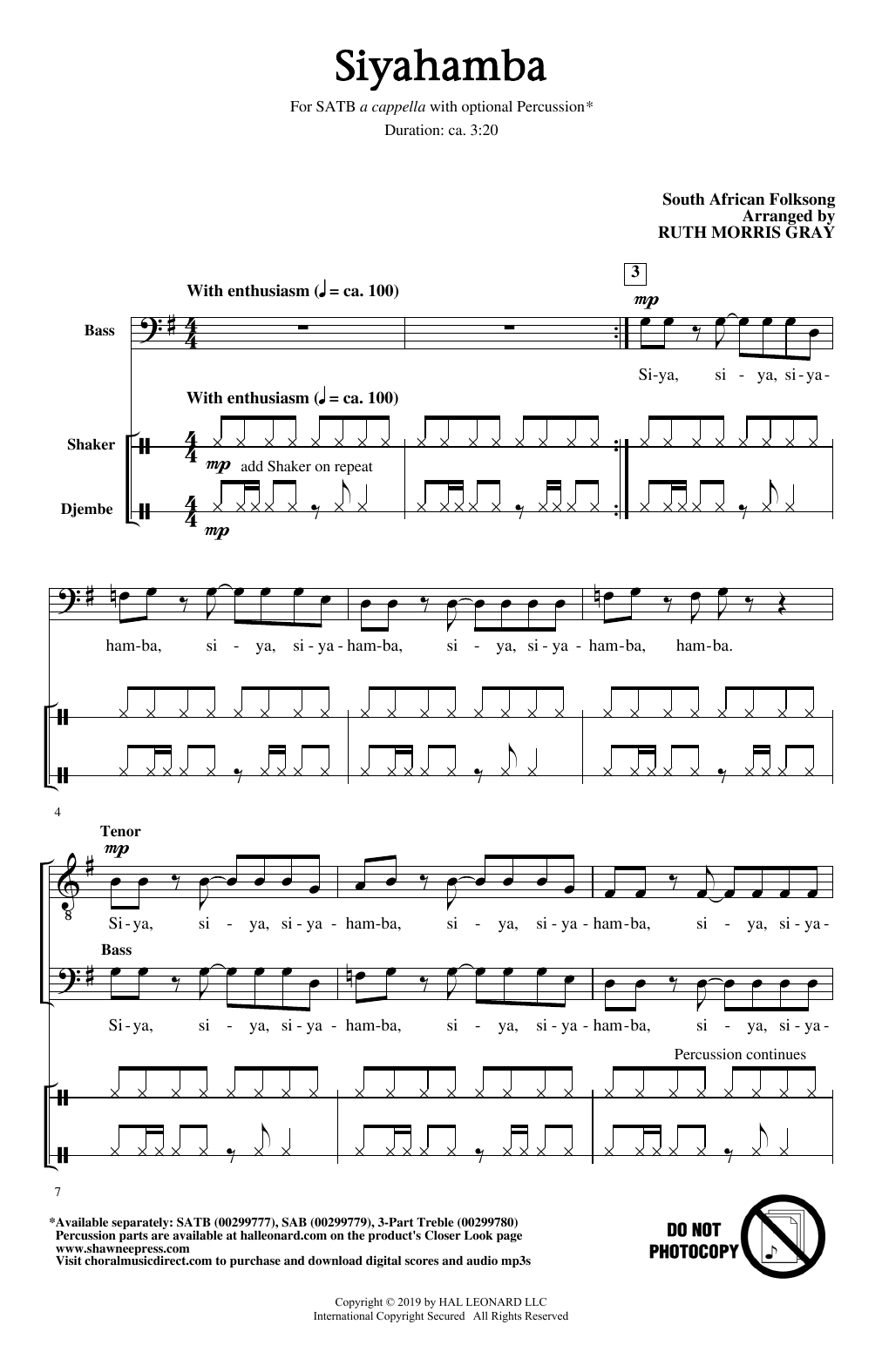 Product picture to: Siyahamba (arr. Ruth Morris Gray)