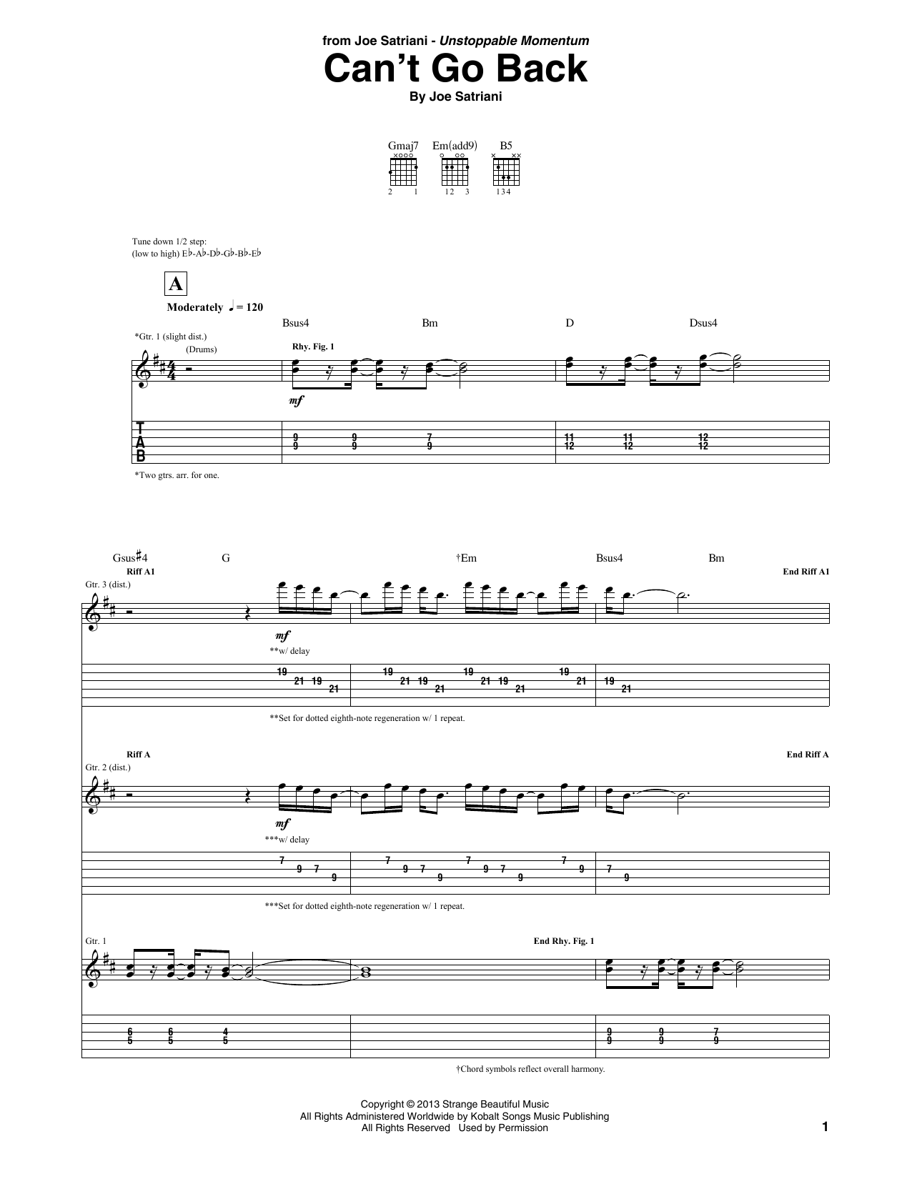 Product gallery: Page 1 of 1 Can't Go Back, Joe Satriani