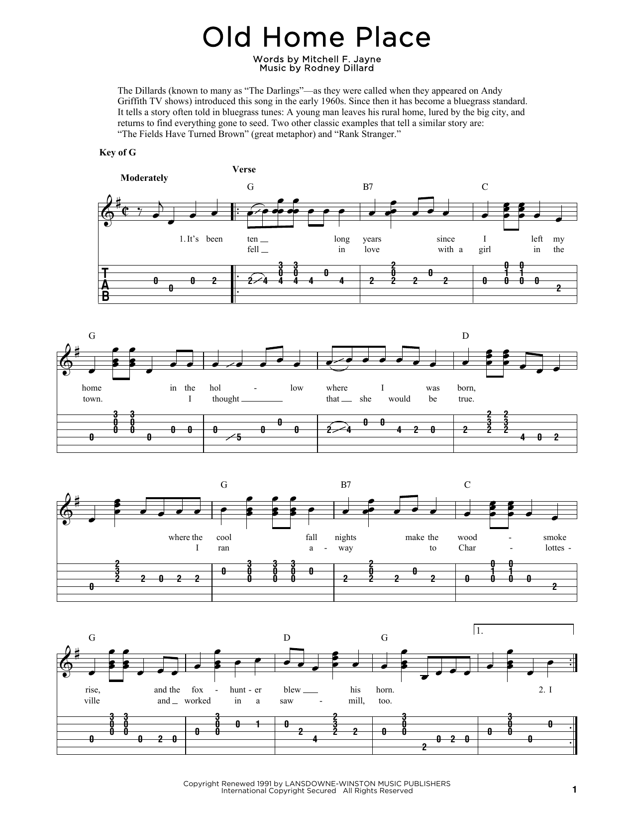 Produktgalerie: Seite 1 von 1 Old Home Place, The Dillards, Gitarre
