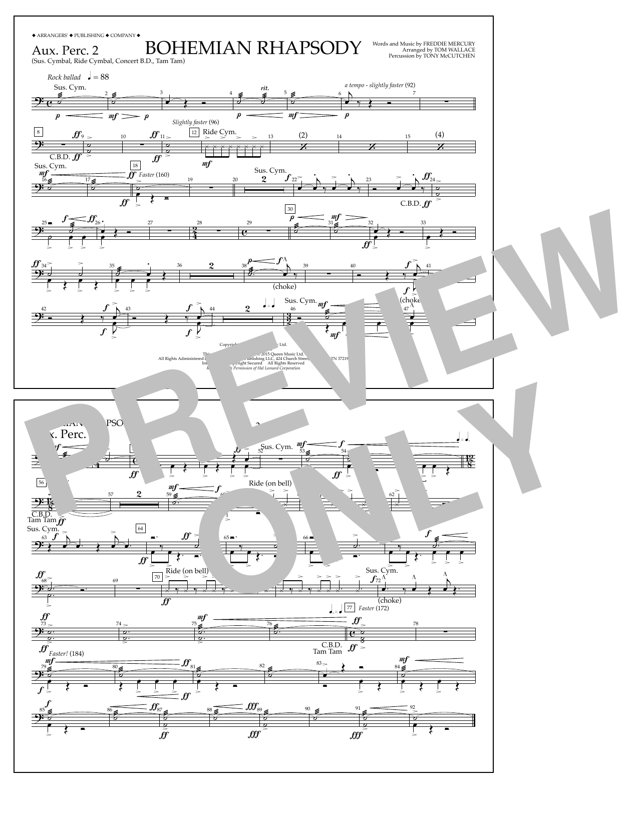 Product picture to: Bohemian Rhapsody - Aux. Perc. 2
