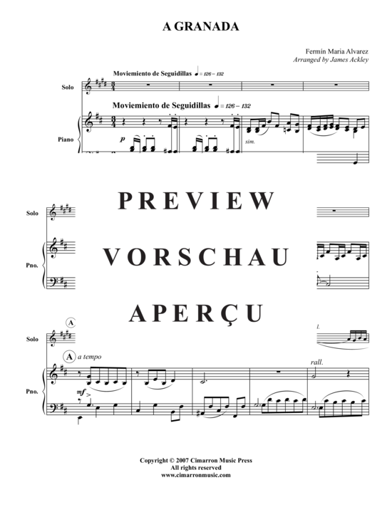 Produktgalerie: Seite 2 von 9 A Granada , , (Trompete + Klavier)