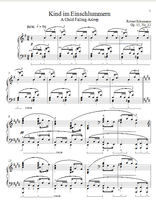 Produktbild zu: A Child Falling Asleep, Op. 15, No. 12