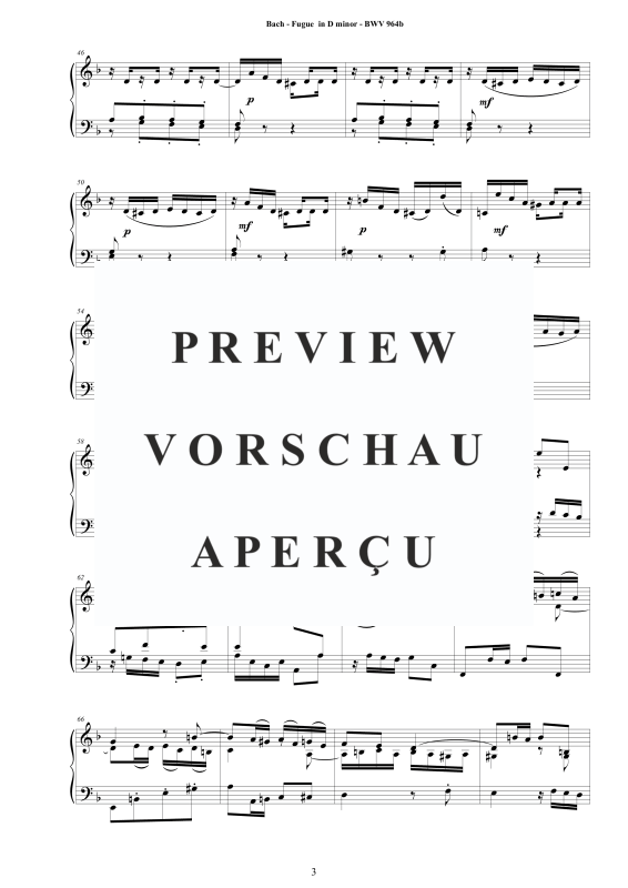 Produktgalerie: Seite 4 von 11 Fuge in D-Moll BWV 964b, , Klavier Solo
