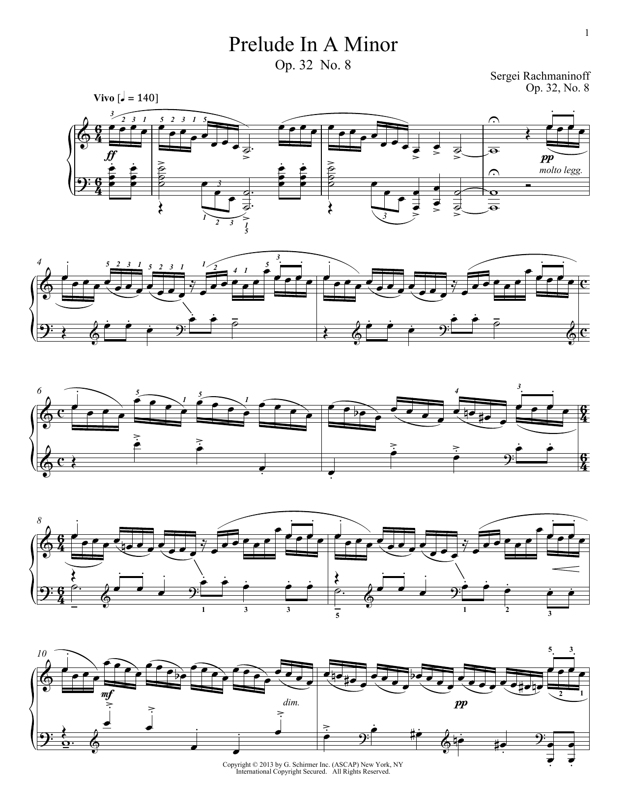 Produktbild zu: Prelude In A Minor, Op. 32, No. 8