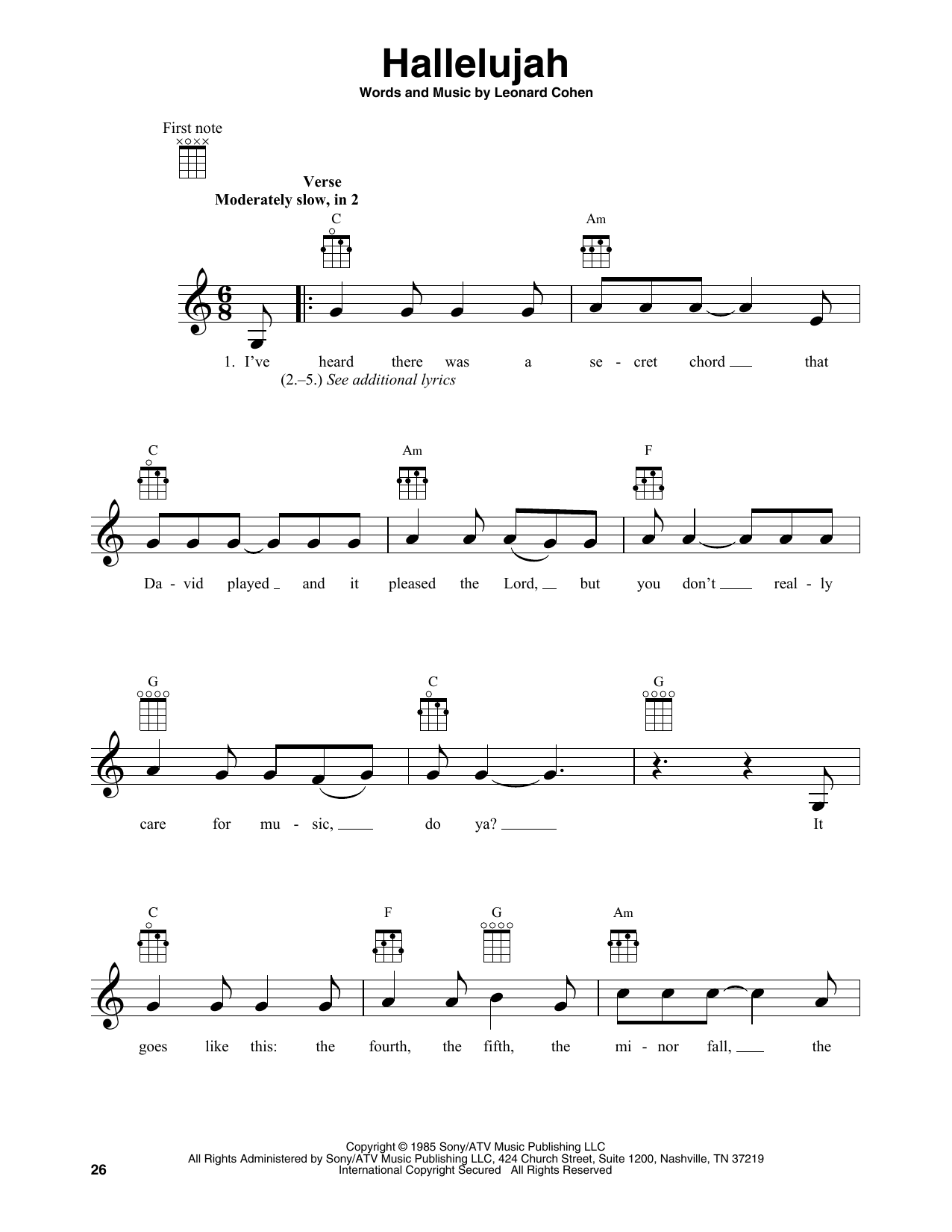 Product gallery: Page 1 of 1 Hallelujah, Leonard Cohen