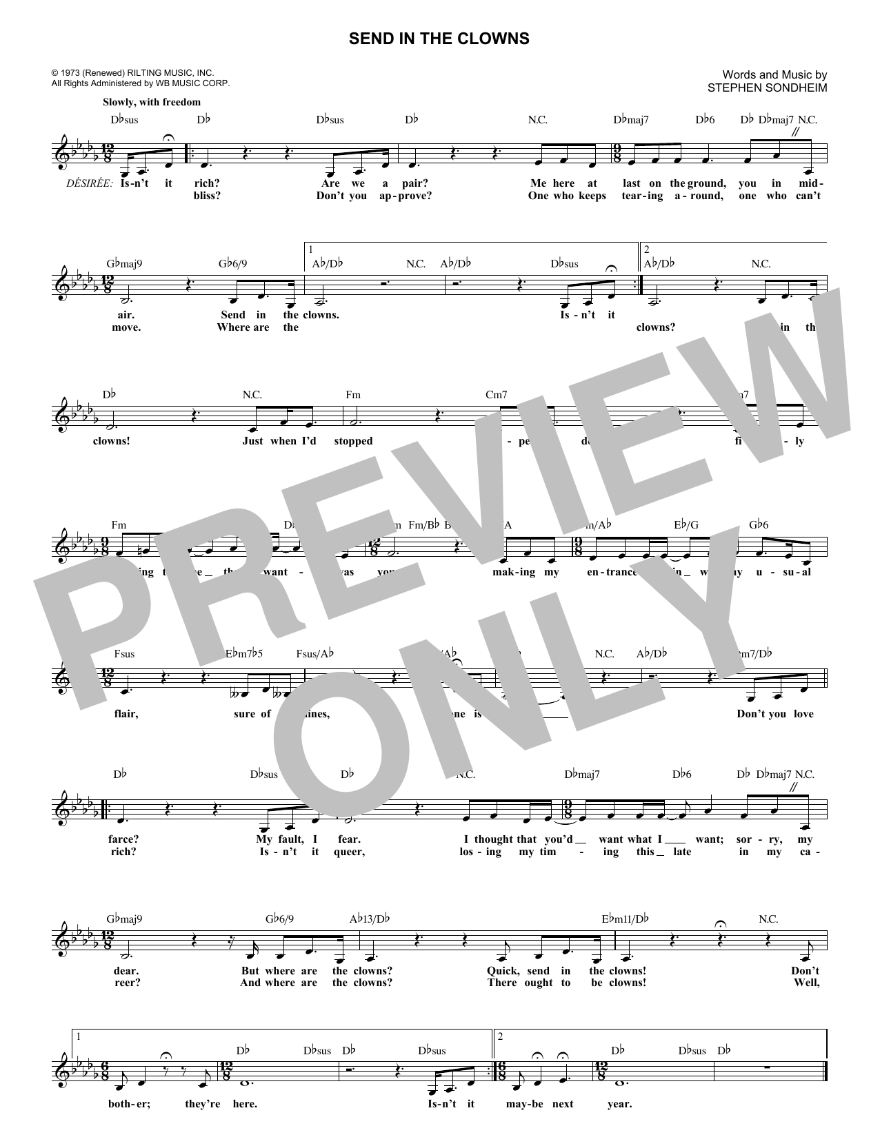 Produktbild zu: Send In The Clowns