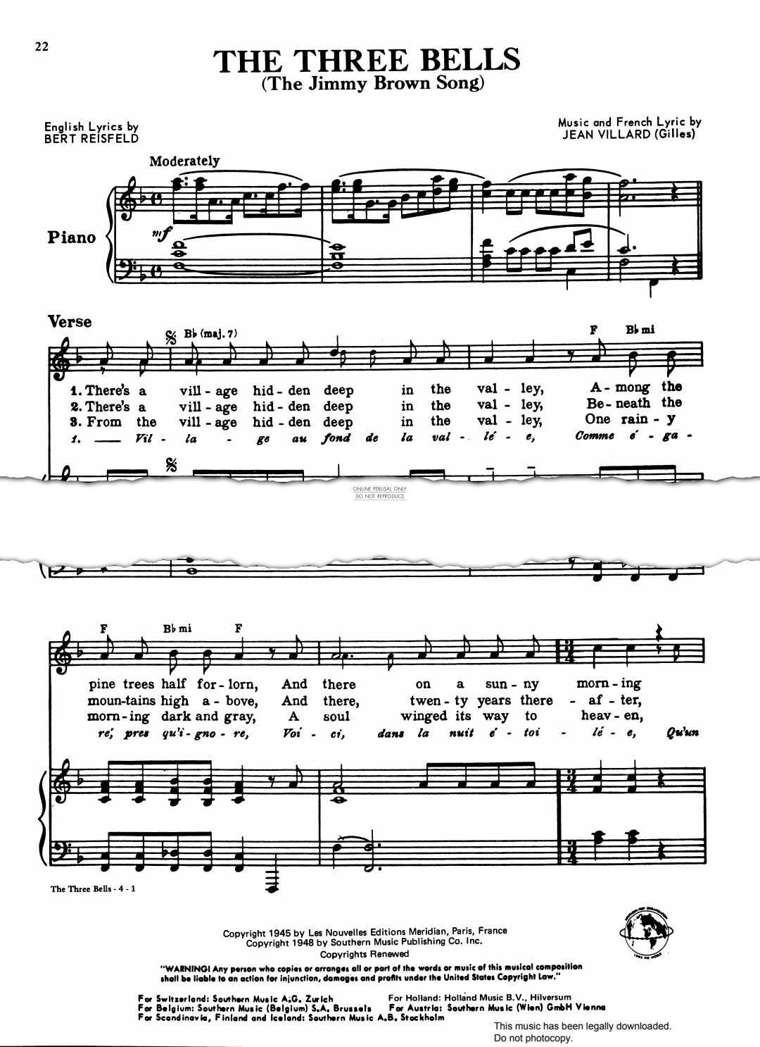 gallery: The Three Bells (The Jimmy Brown Song), Jean Villard, Gesang, Gitarre, Klavier