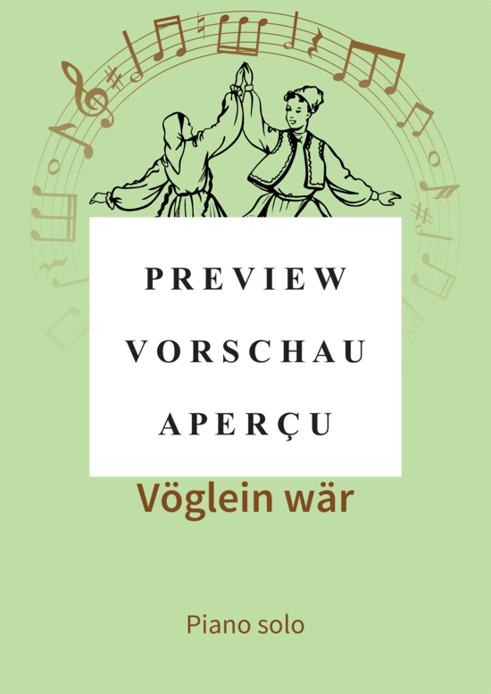 Product gallery: Page 2 of 4 Wenn ich ein Vöglein wär , , Piano Solo