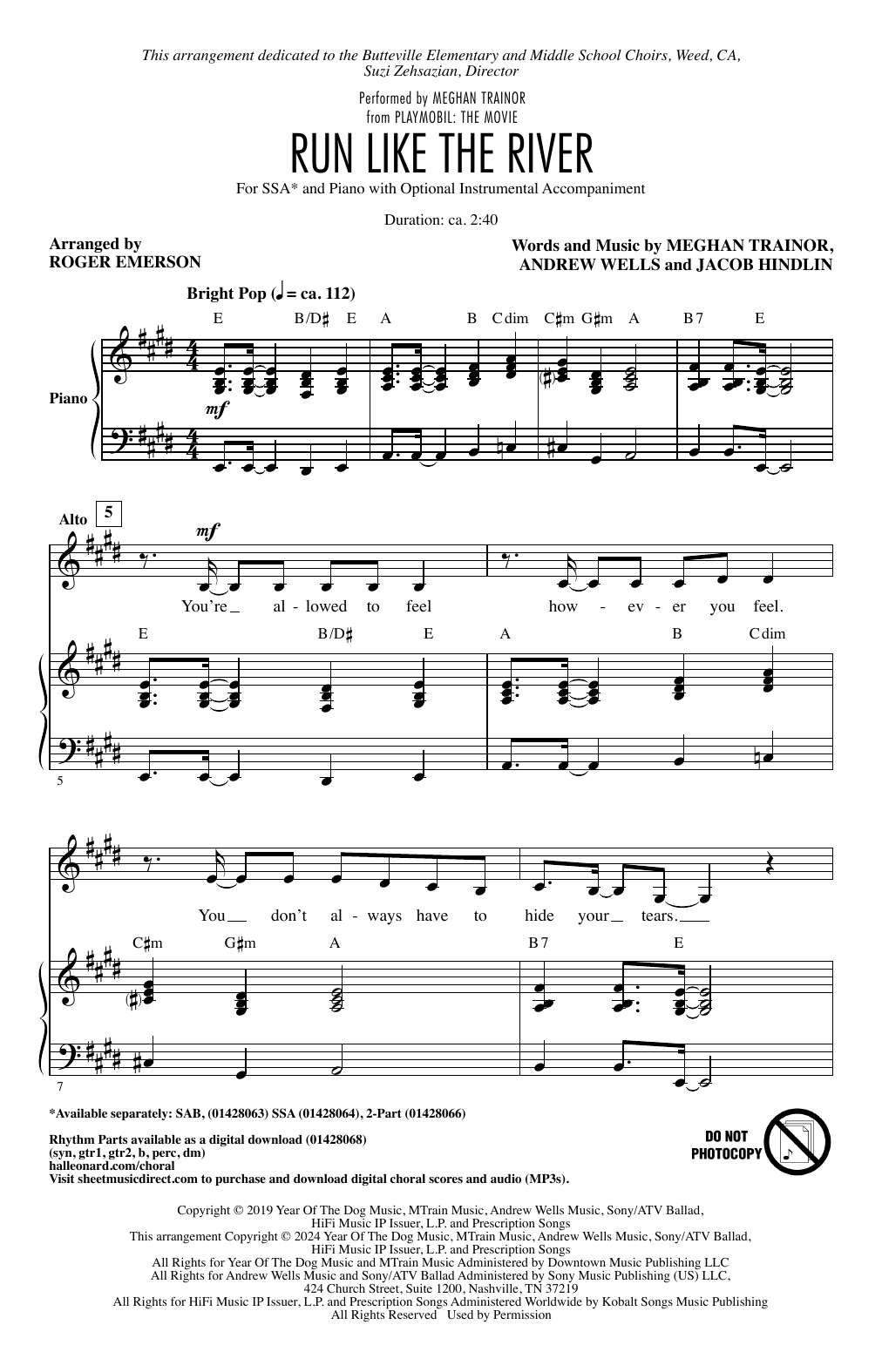 Produktgalerie: Seite 1 von 1 Run Like The River (arr. Roger Emerson), Meghan Trainor, Chor