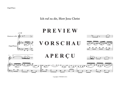 Product gallery: Page 2 of 4 Ich ruf zu dir Herr Jesu Christ , , (clarinet in Bb + organ)