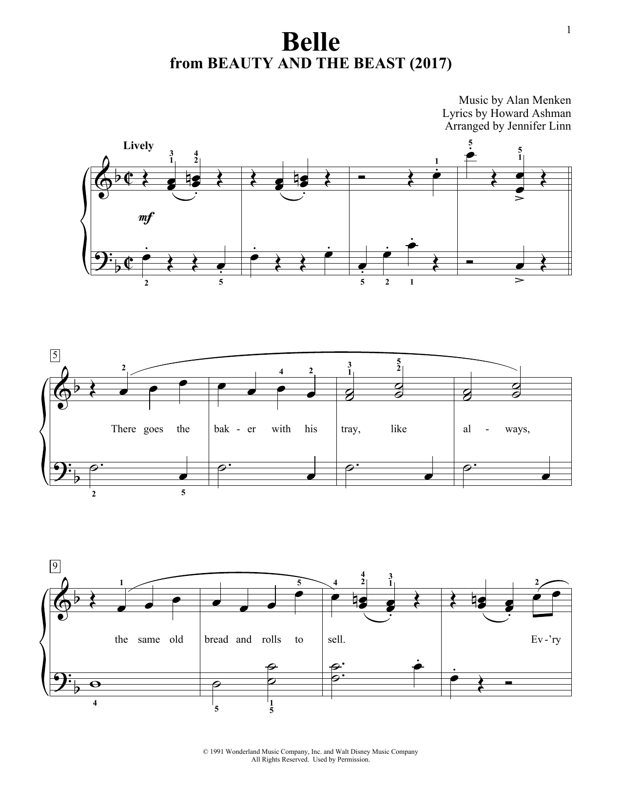 Produktbild zu: Belle (from Beauty And The Beast) (arr. Jennifer Linn)
