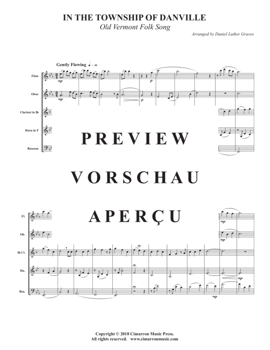 Produktgalerie: Seite 3 von 10 In The Township of Danville , , (Holzbläser Quintett)