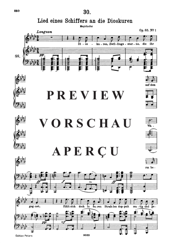 Product gallery: Page 2 of 3 Lied eines Schiffers an die Dioskuren D.360, , High Voice and Piano