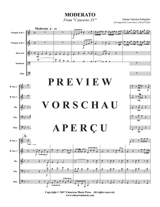 Produktgalerie: Seite 2 von 9 Moderato aus Concerto XV , , (Blechbläserquintett)