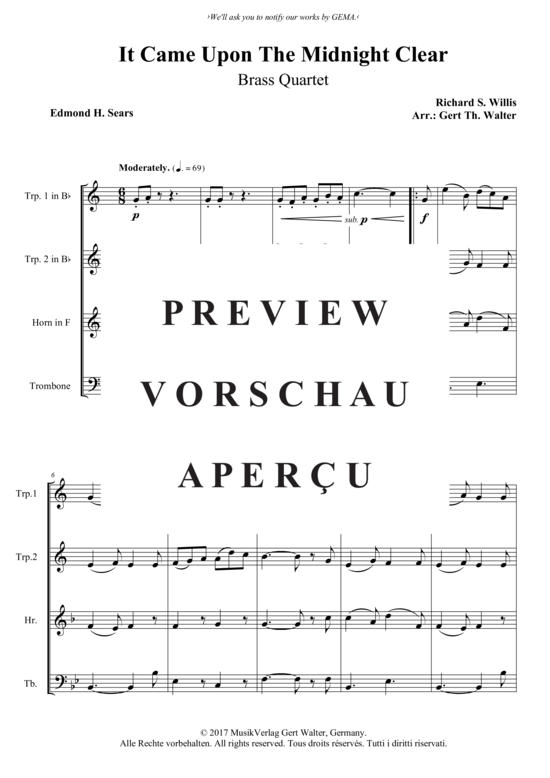 Produktgalerie: Seite 2 von 3 It Came Upon The Midnight Clear , , (Blechbläserquartett)