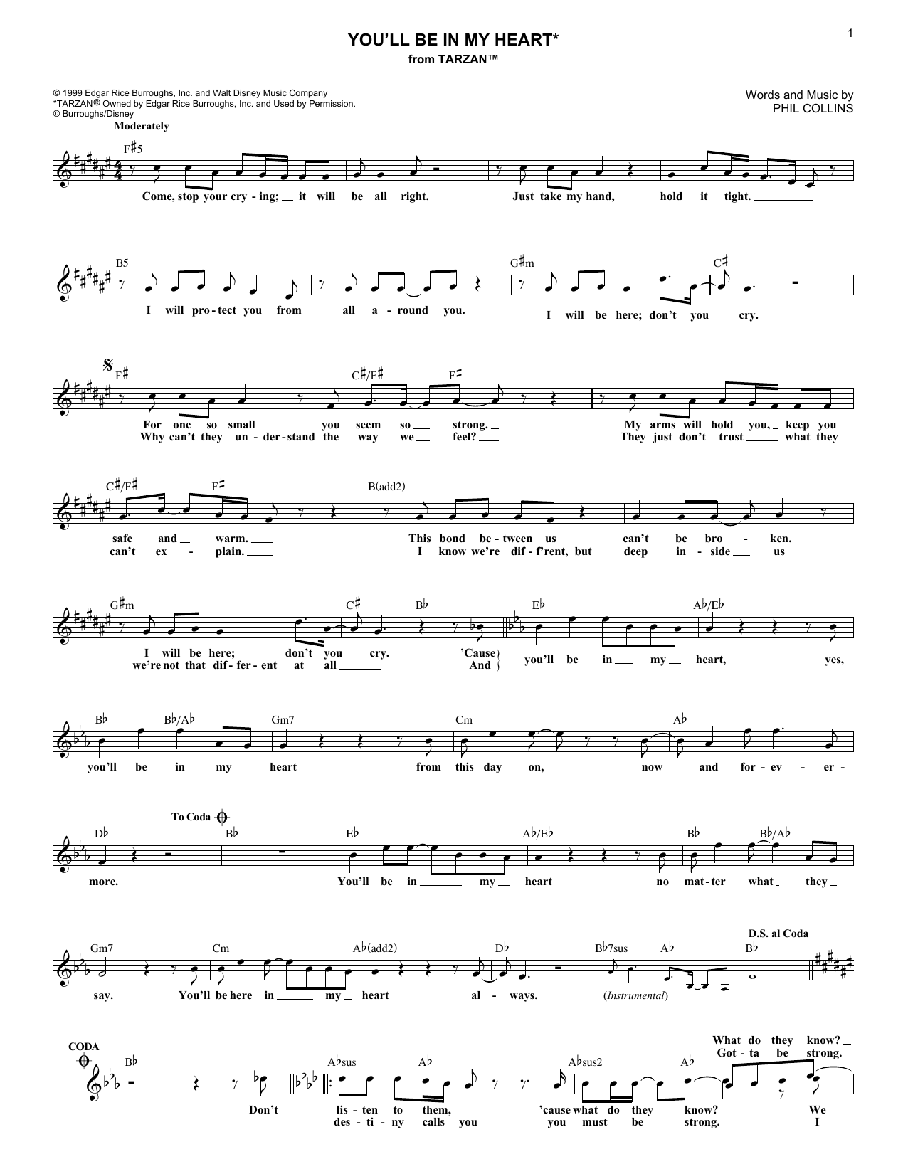 Produktbild zu: You'll Be In My Heart (from Tarzan)