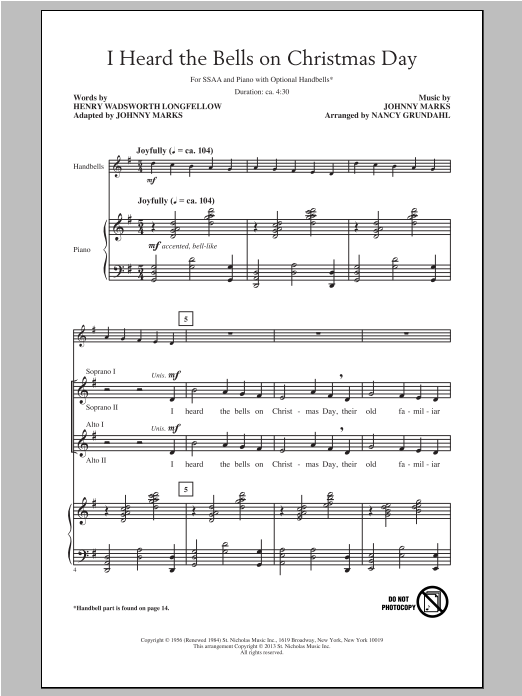 Product gallery: Page 1 of 1 I Heard The Bells On Christmas Day, Nancy Grundahl