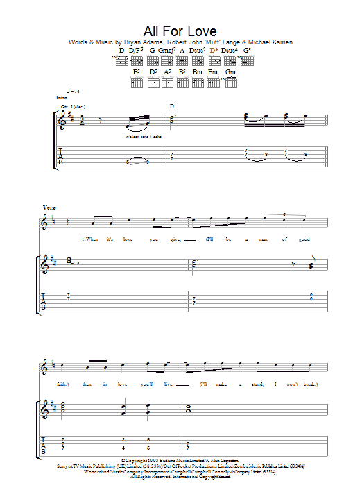 Product gallery: Page 1 of 1 All For Love, Bryan Adams, Rod Stewart & Sting