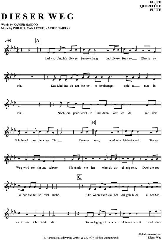 Product gallery: Page 1 of 4 Dieser Weg , Adoro, (transverse flute)