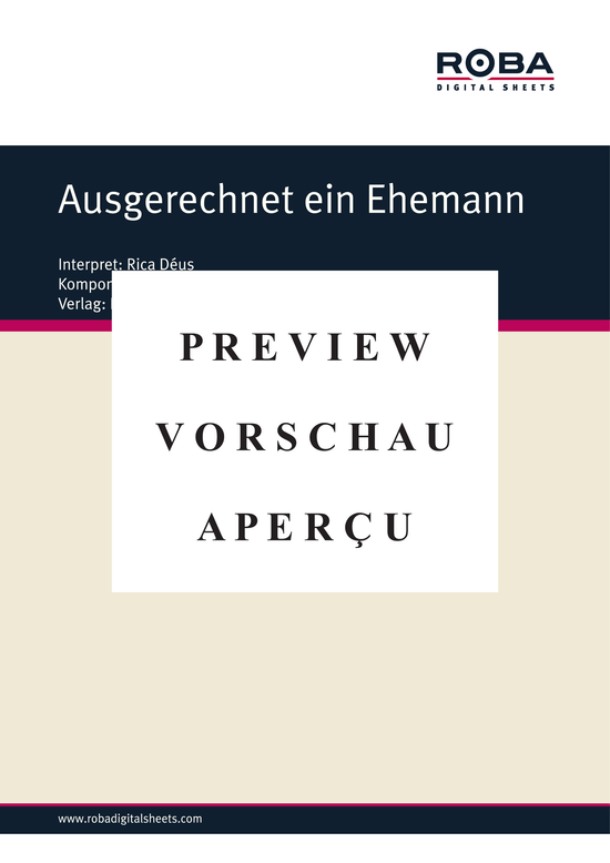 Product gallery: Page 2 of 3 Ausgerechnet ein Ehemann , Deus, Rica, Piano and Voice