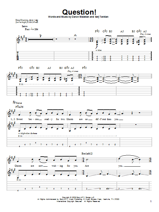 Produktgalerie: Seite 1 von 1 Question!, System Of A Down, Gitarre