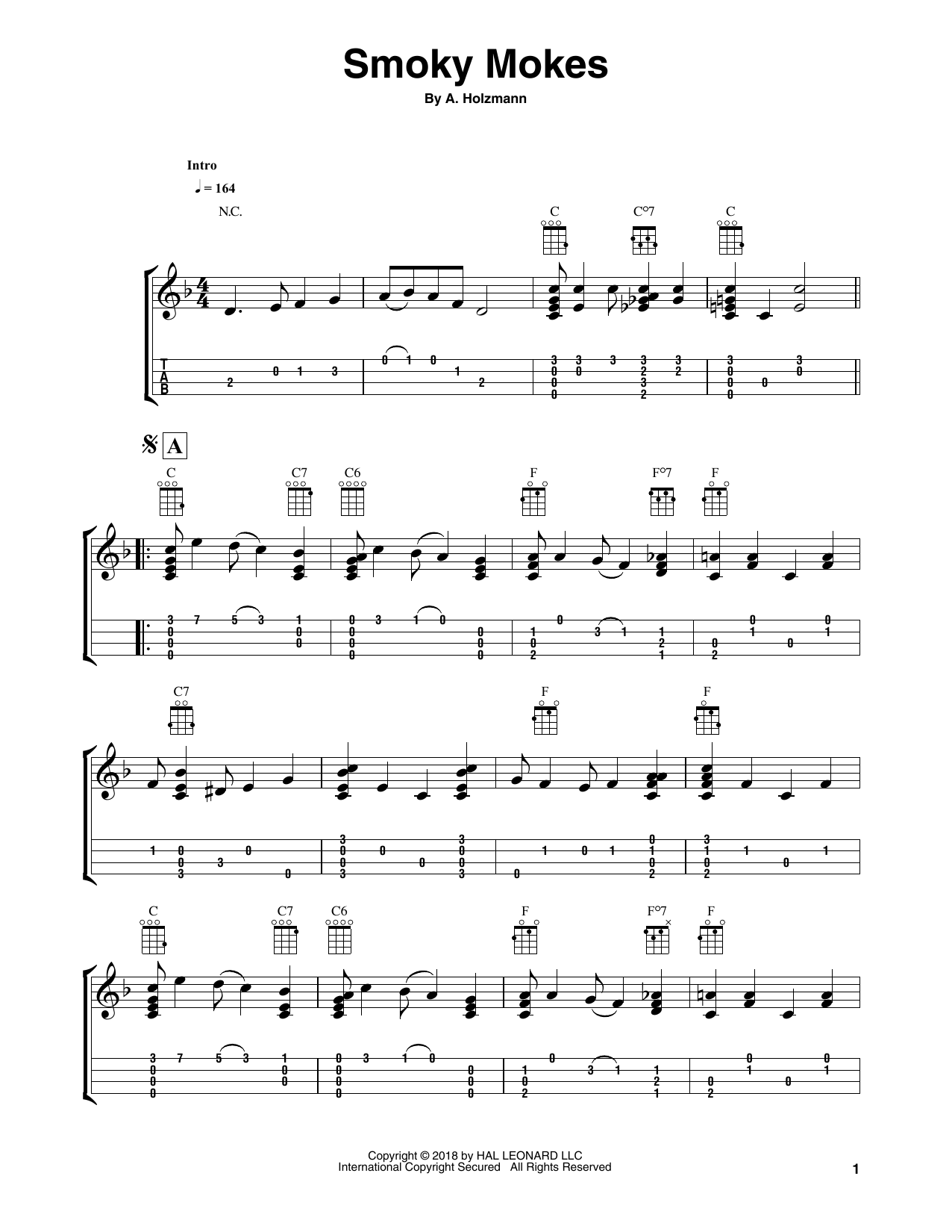 Product gallery: Page 1 of 1 Smoky Mokes (arr. Fred Sokolow), A. Holzmann
