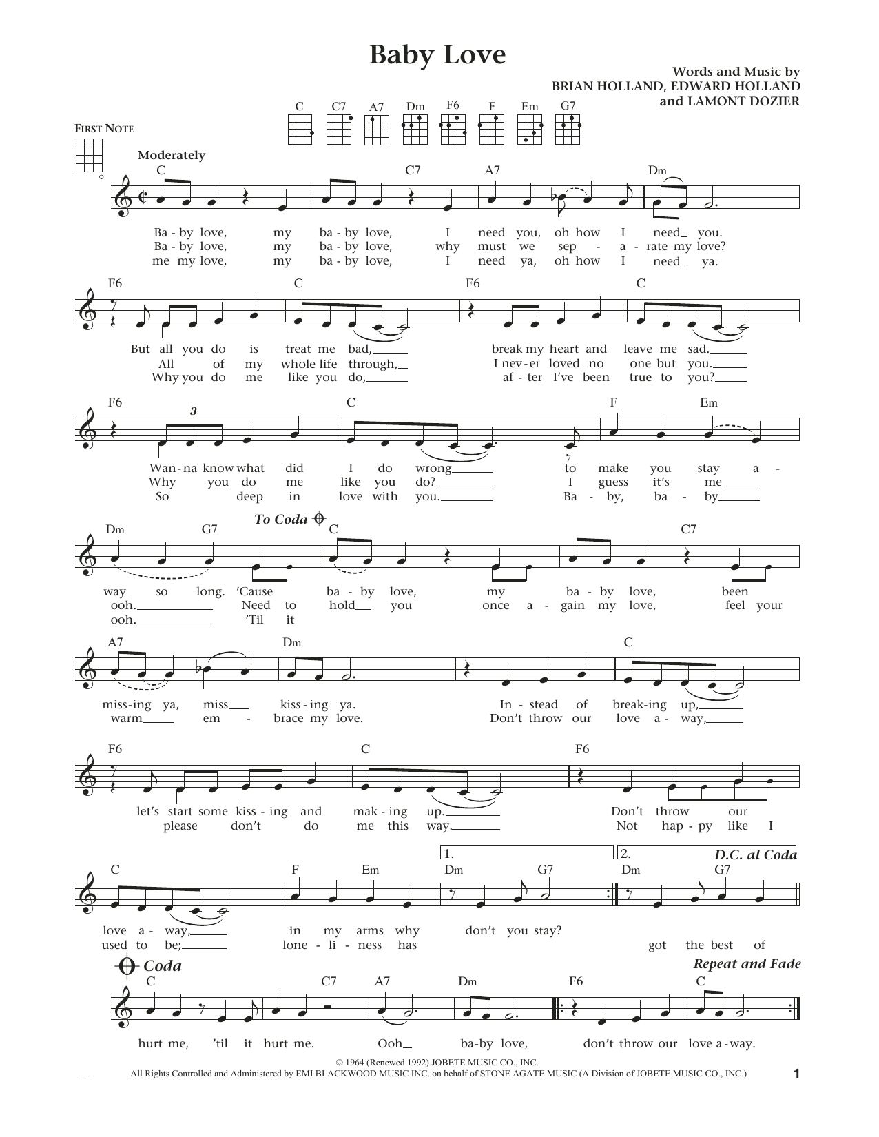 Product gallery: Page 1 of 1 Baby Love (from The Daily Ukulele) (arr. Liz and Jim Beloff), The Supremes
