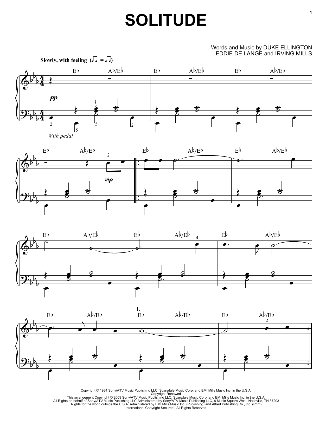 Product gallery: Page 1 of 1 Solitude (arr. Brent Edstrom), Duke Ellington