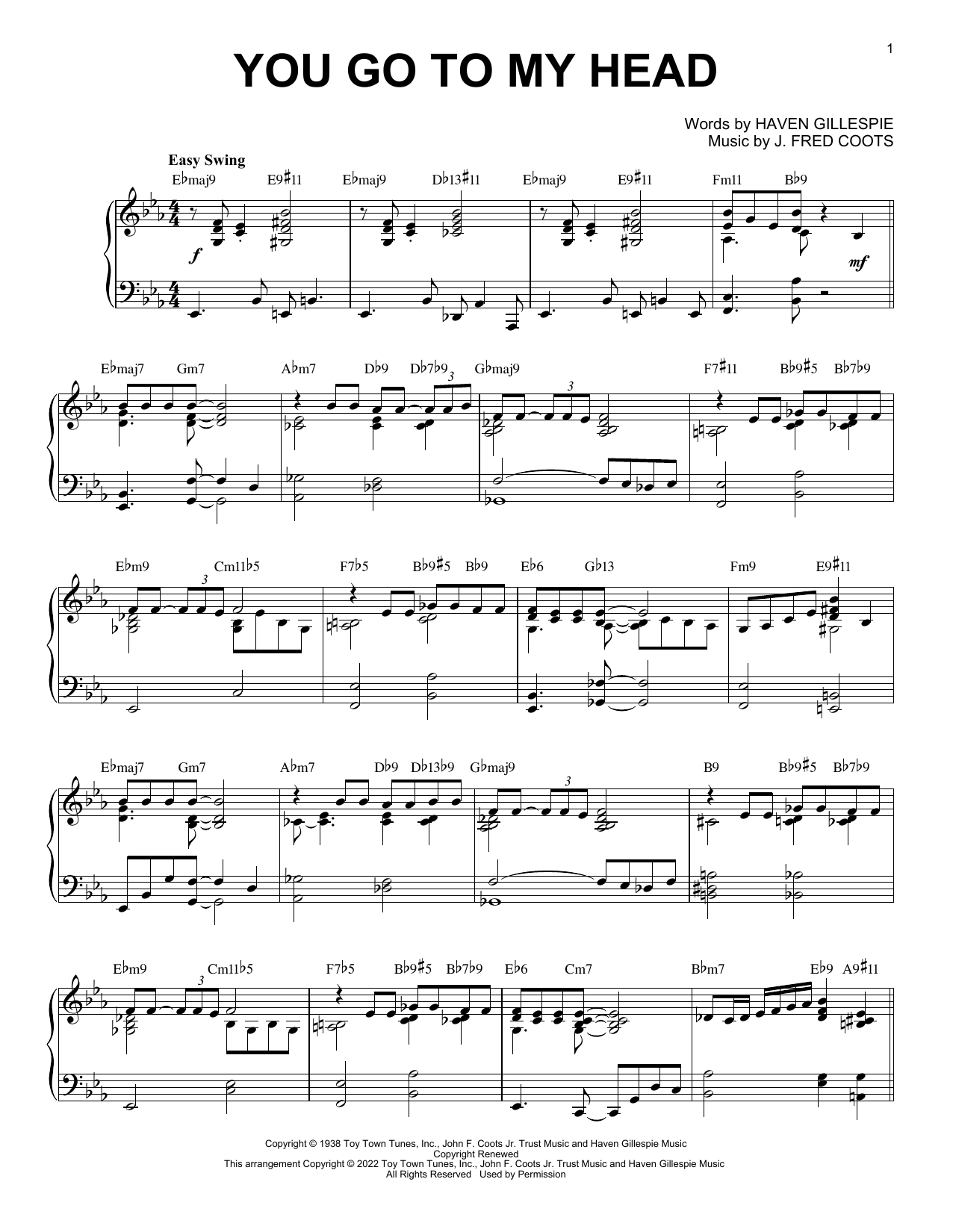 Produktbild zu: You Go To My Head [Jazz version] (arr. Brent Edstrom)