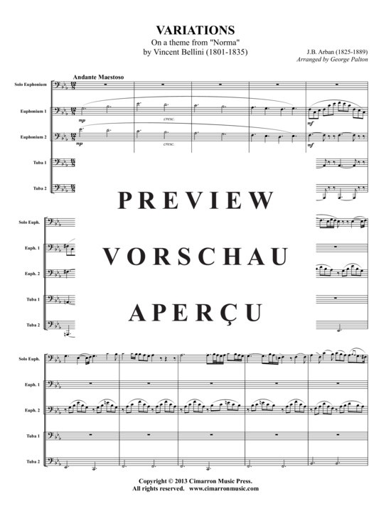 Product gallery: Page 2 of 21 Variations , , (Bariton Solo + Tuba Quartett)